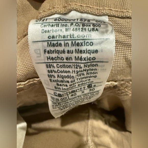 CARHARTT MEN'S FR MIDWEIGHT CANVAS JEAN LOOSE FIT GOLDEN KHAKI NEW 40 X 30 - Picture 5 of 8